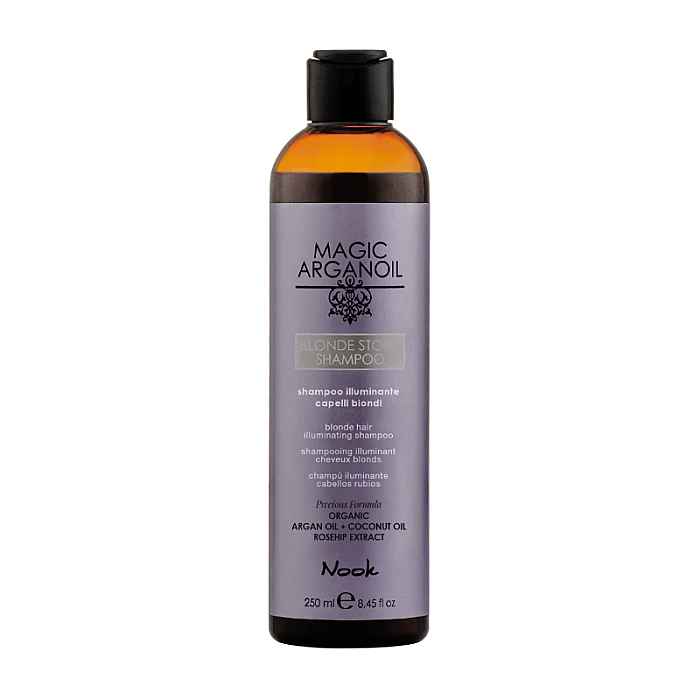 Sampon neutralizator magic argan oil blonde story illuminating shampoo
