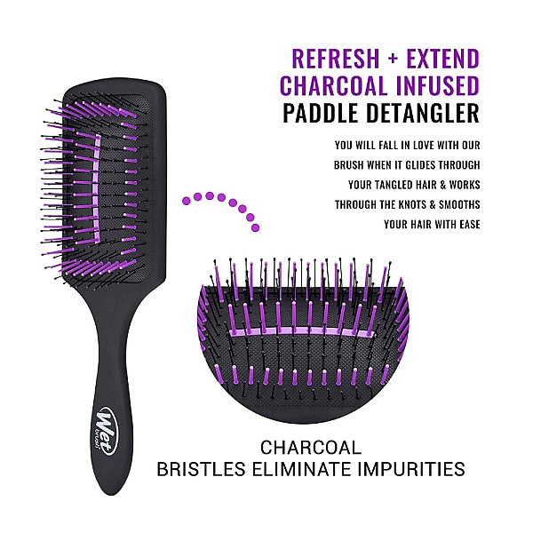 Perie infuzata cu carbune pentru descurcarea parului paddle 