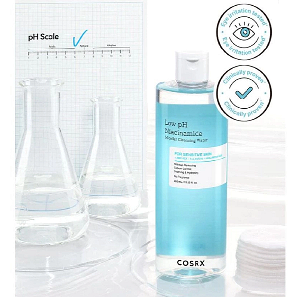 Apa micelara cu niacinamide si ph scazut, low ph niacinamide Cleansing Water