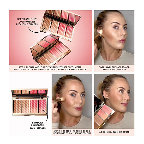 Paleta bronzer, blush si highlighter get cheeky powder palette