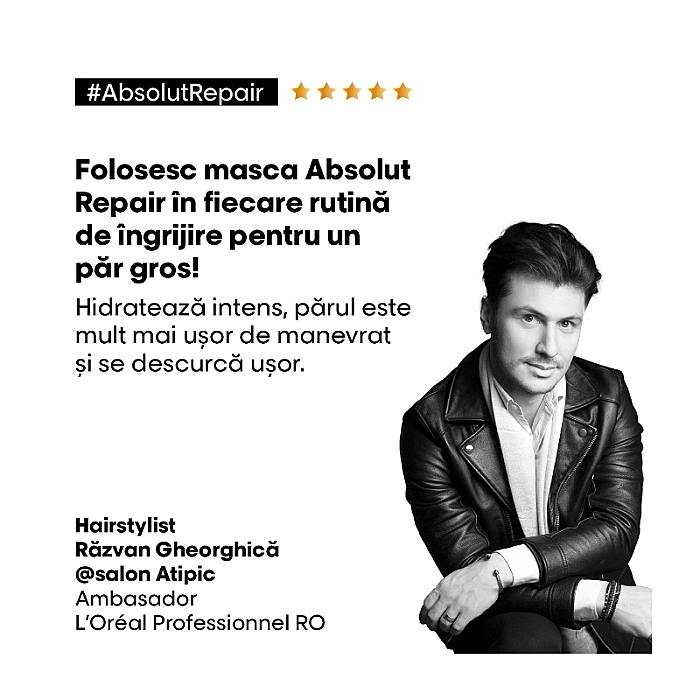 Masca pentru par uscat si deteriorat serie expert absolut repair golden