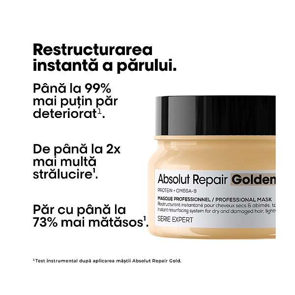 Masca pentru par uscat si deteriorat serie expert absolut repair golden