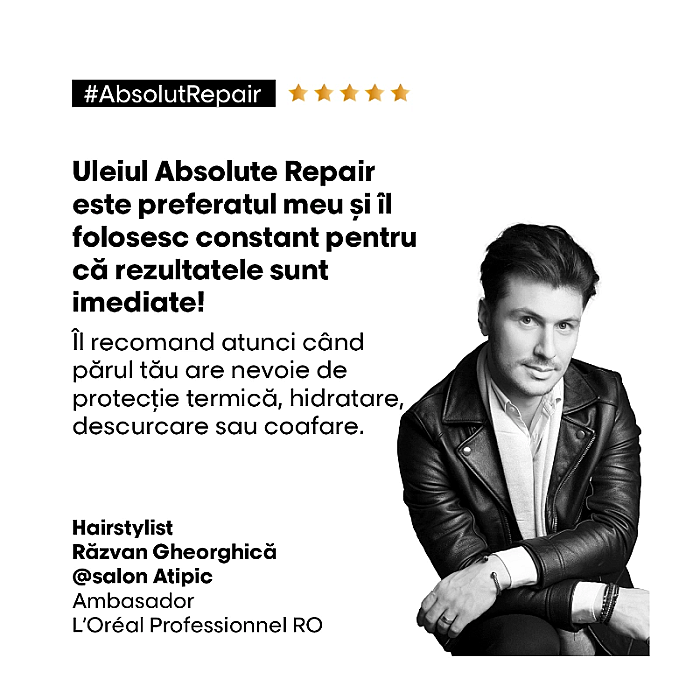 Ulei pentru par uscat si deteriorat multi-beneficii serie expert absolut repair 