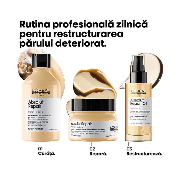 Masca pentru par uscat si deteriorat serie expert absolut repair golden