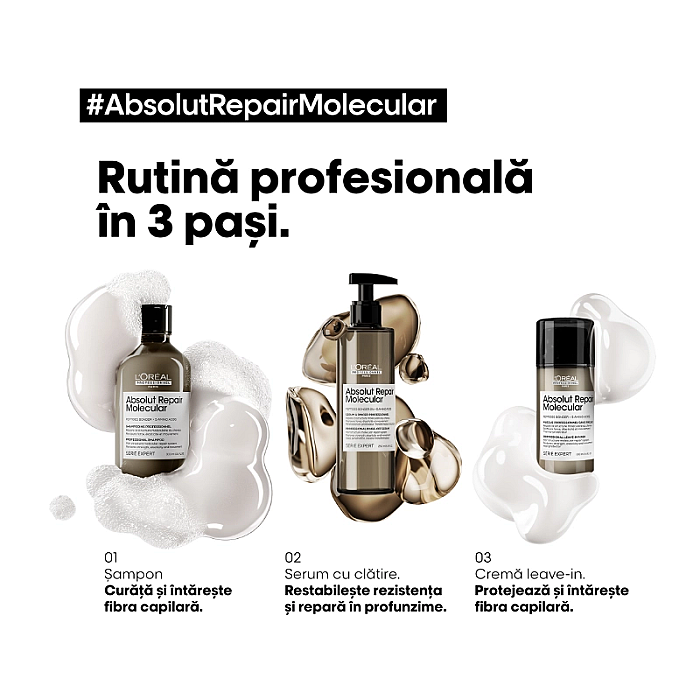 Crema leave-in pentru par deteriorat serie expert absolut repair molecular
