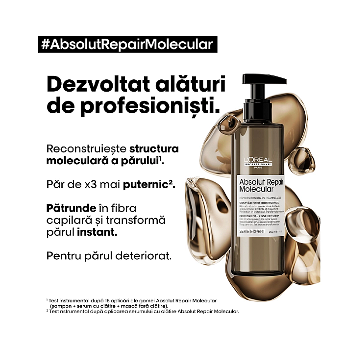 Serum tratament profesional pentru par deteriorat serie expert absolut repair molecular