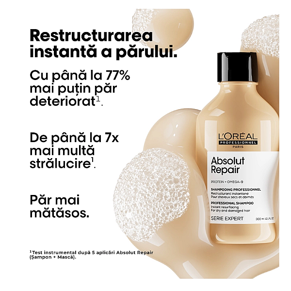 Sampon pentru par uscat si deteriorat serie expert absolut repair