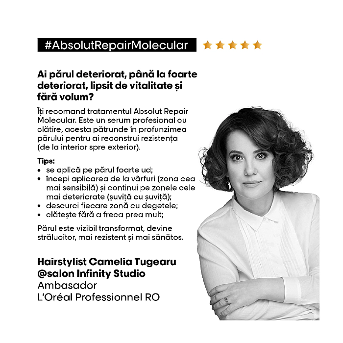 Serum tratament profesional pentru par deteriorat serie expert absolut repair molecular