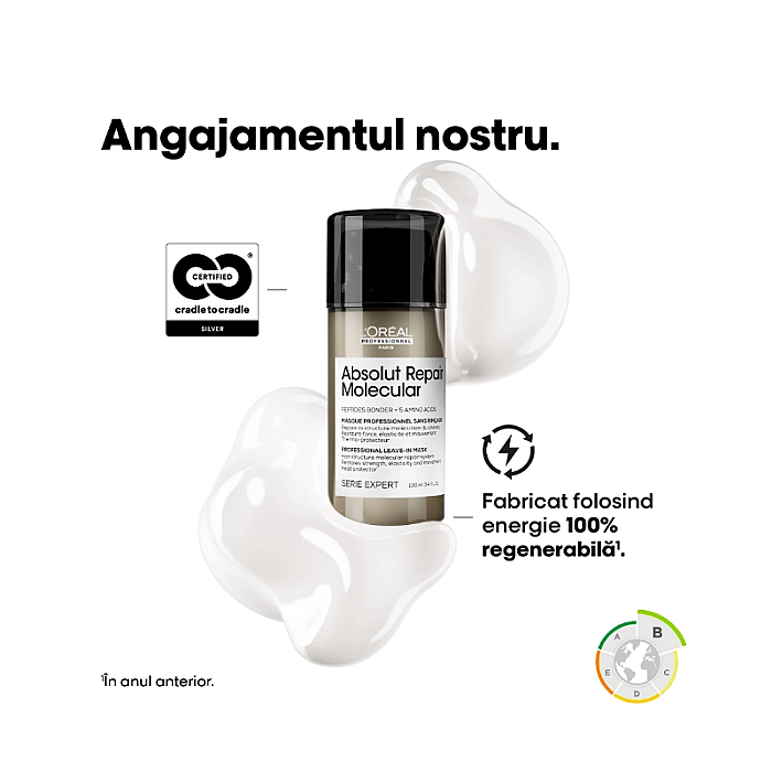 Crema leave-in pentru par deteriorat serie expert absolut repair molecular