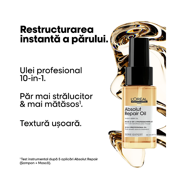 Ulei pentru par uscat si deteriorat multi-beneficii serie expert absolut repair 