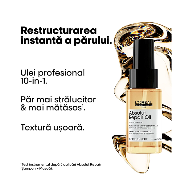 Ulei pentru par uscat si deteriorat multi-beneficii serie expert absolut repair 