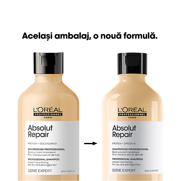 Sampon pentru par uscat si deteriorat serie expert absolut repair