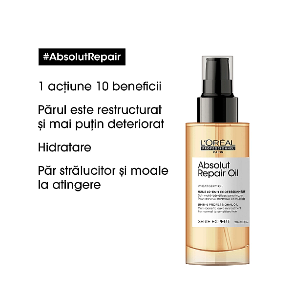 Ulei pentru par uscat si deteriorat multi-beneficii serie expert absolut repair 