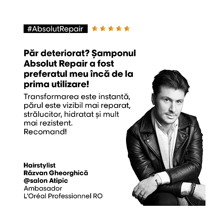 Sampon pentru par uscat si deteriorat serie expert absolut repair