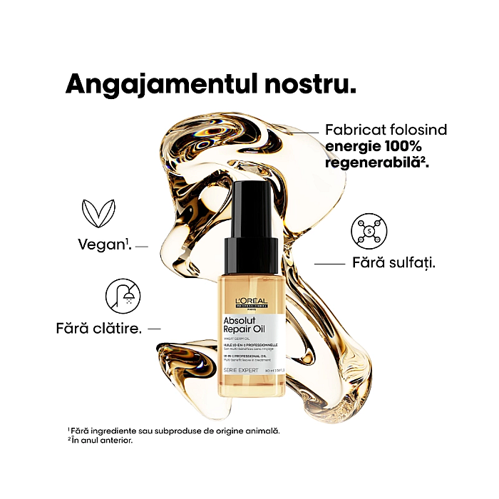 Ulei pentru par uscat si deteriorat multi-beneficii serie expert absolut repair 