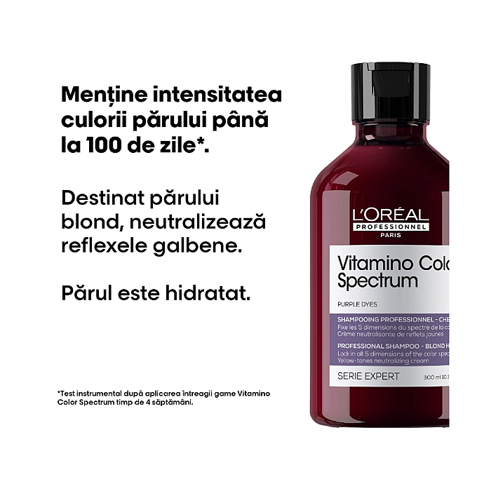 Sampon neutralizator pentru par blond serie expert vitamino color spectrum purple