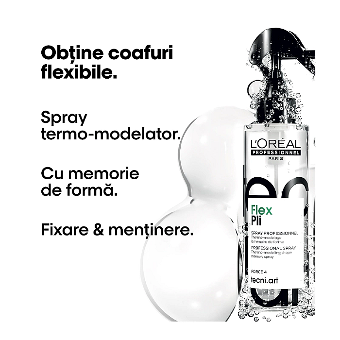 Spray termo-modelator de styling profesional tecni.art flex pli spray