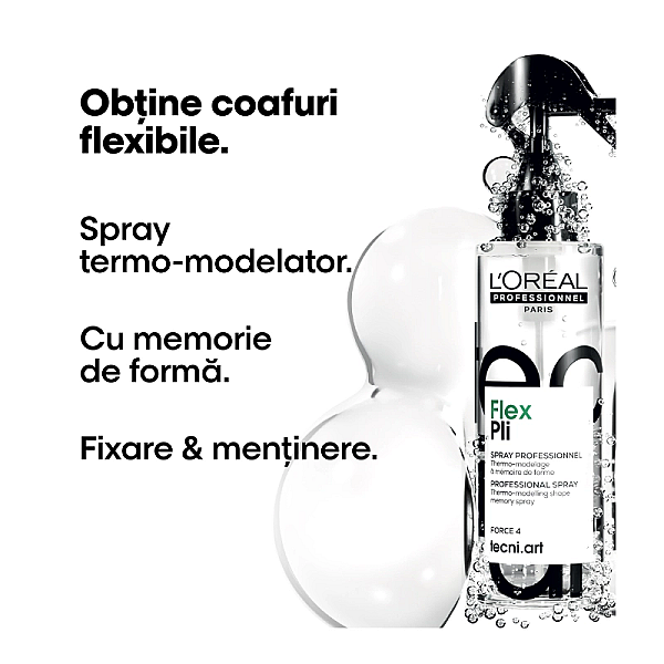 Spray termo-modelator de styling profesional tecni.art flex pli spray