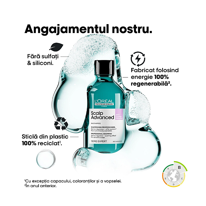 Sampon pentru scalp sensibil cu niacinamide serie expert scalp advanced