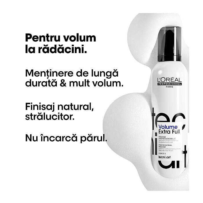 Spuma de par profesionala pentru volum tecni.art volume extra full