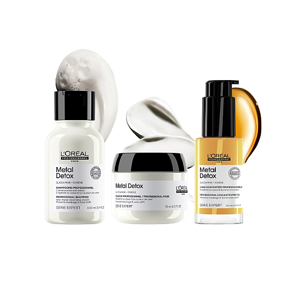 Set par vospit travel size serie expert metal detox - sampon 100ml, masca 75ml, ulei 30ml