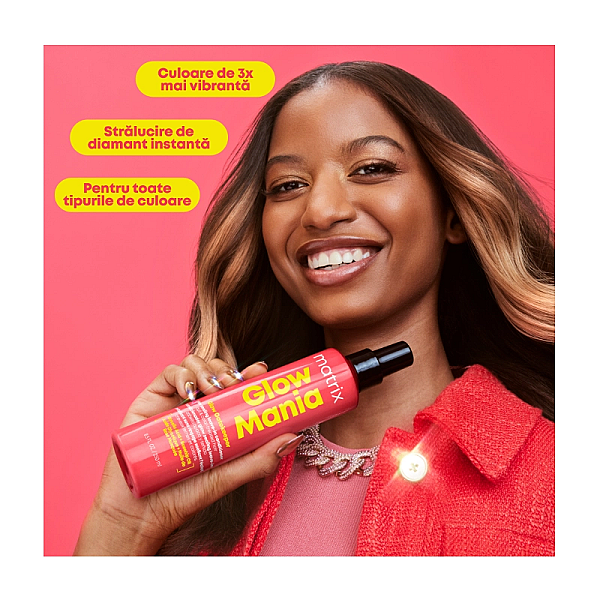 Spray profesional leave-in pentru protejarea culorii si stralucire total results glow mania