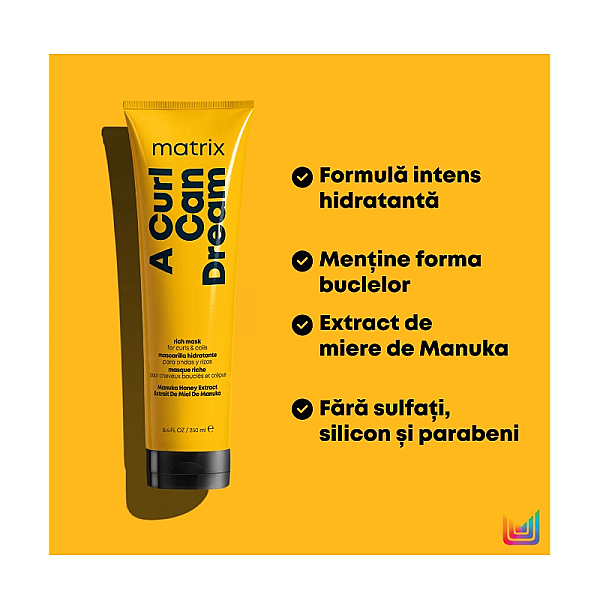 Masca profesionala pentru par ondulat si cret a curl can dream 