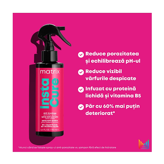 Spray anti-porozitate cu vitamina b5 pentru par uscat si deteriorat instacure 