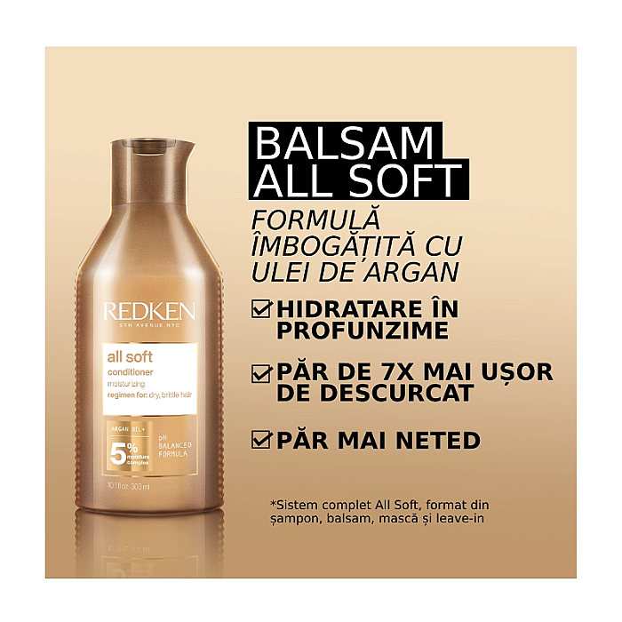 Balsam profesional pentru parul uscat all soft 