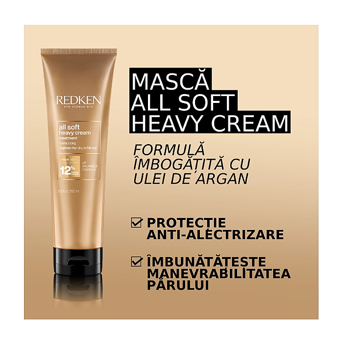 Masca profesionala pentru parul uscat all soft heavy cream