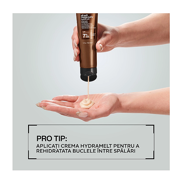 Crema leave-in profesionala cu aloe vera pentru parul ondulat si cret all soft mega curls hydramelt