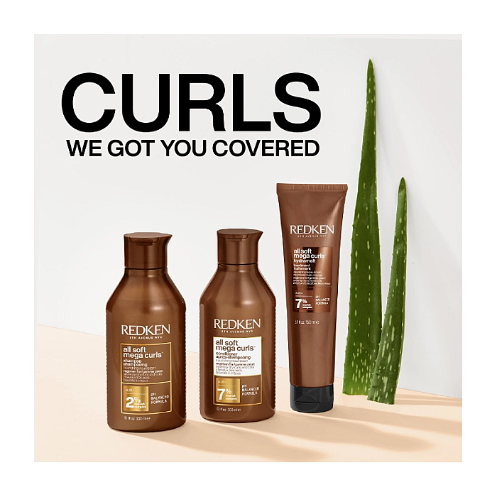 Sampon profesional cu aloe vera pentru parul ondulat si cret all soft mega curls 