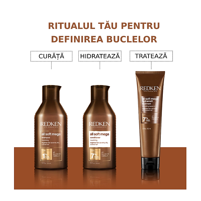 Crema leave-in profesionala cu aloe vera pentru parul ondulat si cret all soft mega curls hydramelt