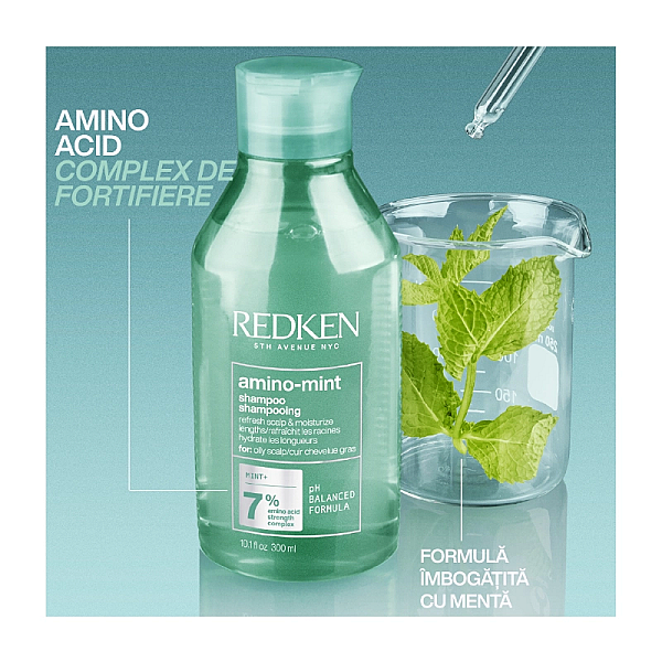 Sampon profesional revigorant pentru scalp gras amino mint