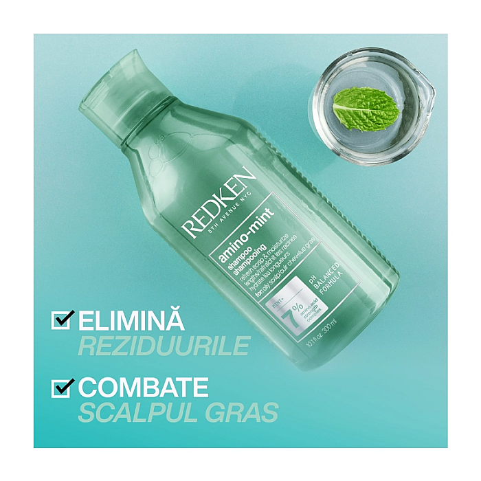 Sampon profesional revigorant pentru scalp gras amino mint
