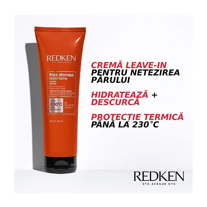 Crema fara clatire cu protectie termica pana la 230 c frizz dismiss rebel tame