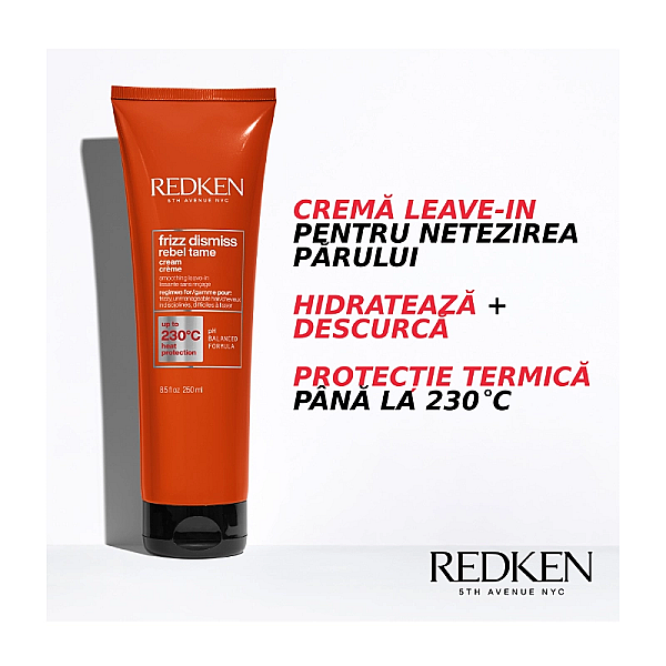 Crema fara clatire cu protectie termica pana la 230 c frizz dismiss rebel tame