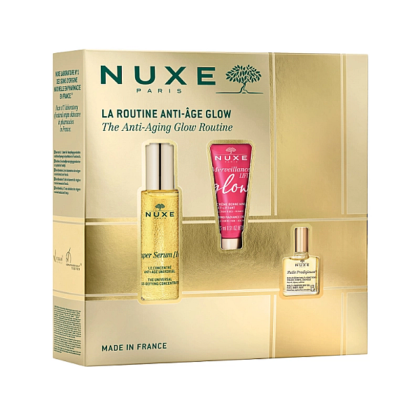 Set anti-aging glow - super serum 30ml, merveillance lift cream 15ml, ulei multifunctional 10ml