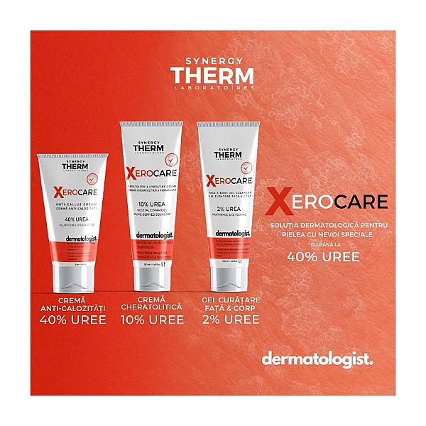 Gel de curatare bland pentru fata si corp cu 2% uree, pantenol si glicerina xerocare