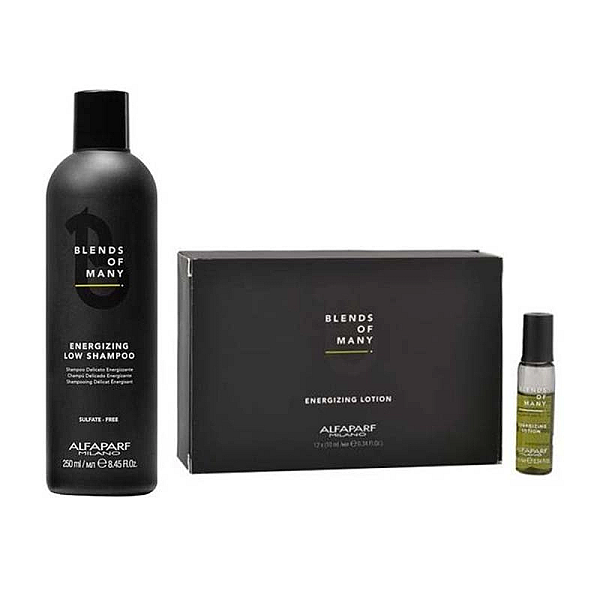 Pachet anticadere barbati blends of many alfaparf milano - sampon 250ml, lotiune tonica 12 x 10ml