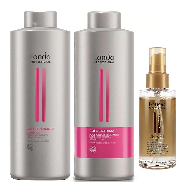 Pachet par vopsit color radiance - sampon 1000ml, tratament post color 1000ml ,ulei 100ml