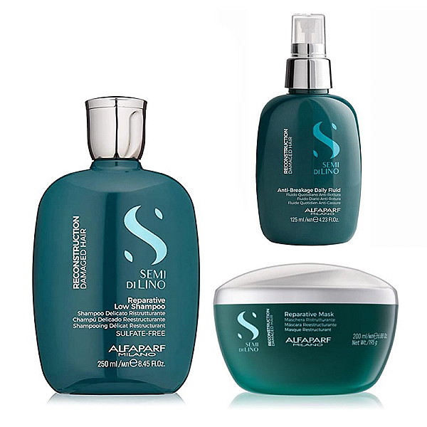 Pachet reparator pentru par deteriorat alfaparf milano - sampon 250ml, masca 200ml, tratament 125ml