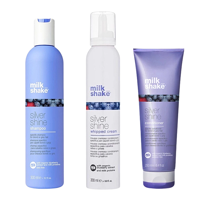 Pachet neutralizare tonuri de galben silver shine - sampon 300ml, balsam 250ml, crema 200ml