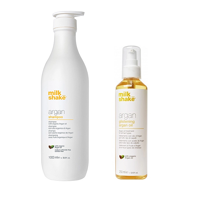 Pachet pentru toate tipurile de par cu argan - sampon 1000 ml, ulei 250 ml