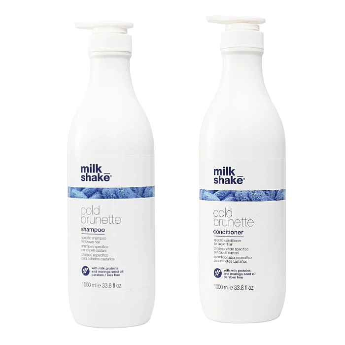 Pachet pentru par vopsit cold brunette - sampon 1000ml, balsam 1000ml