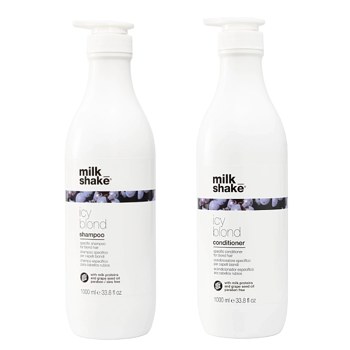 Pachet icy blond pentru crearea tonurilor reci -sampon 1000 ml, balsam 1000 ml