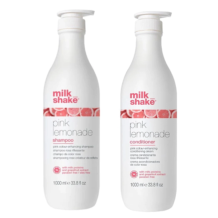 Pachet pentru crearea tonurilor de roz pink lemonade - sampon 1000ml, balsam 1000ml
