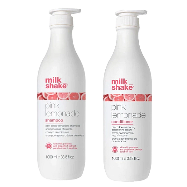 Pachet pentru crearea tonurilor de roz pink lemonade - sampon 1000ml, balsam 1000ml