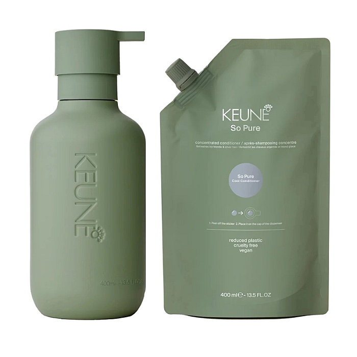 Kit so pure cool - dispenser, balsam neutralizator pentru par blond refill 400 ml