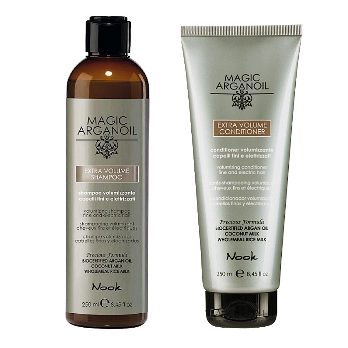 Pachet mic extra volum magic argan oil sampon 250 ml, balsam 250 ml 